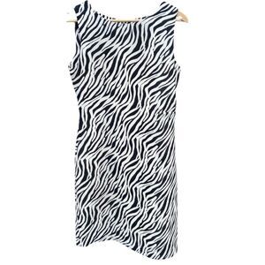 David Warren New York Zebra Print Sheath Dress Size 6 Vintage